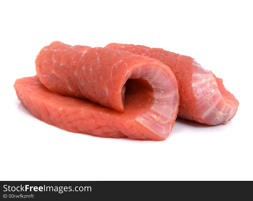 Meat steak slice food isolated over white background