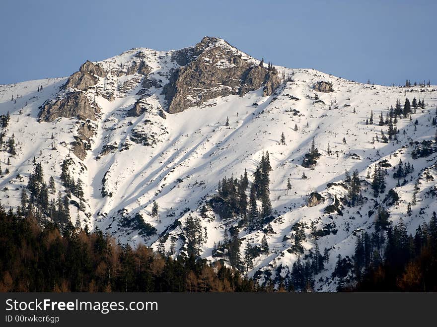 Alps mountains in the snow. Alps mountains in the snow.