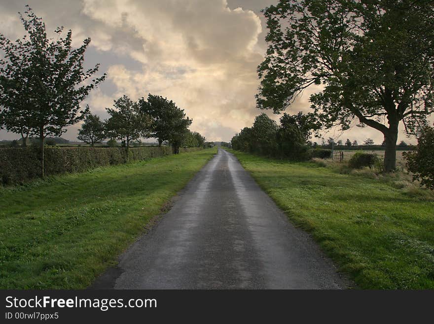 English country lane road in Lincoln. English country lane road in Lincoln