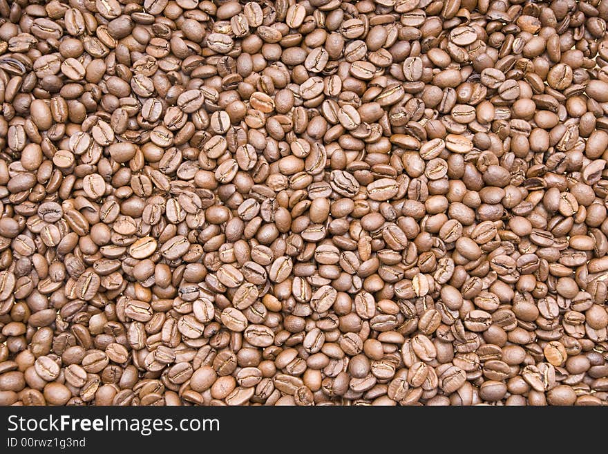 Framefull of coffee beans - background