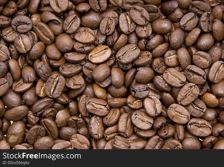 Framefull of coffee beans - background