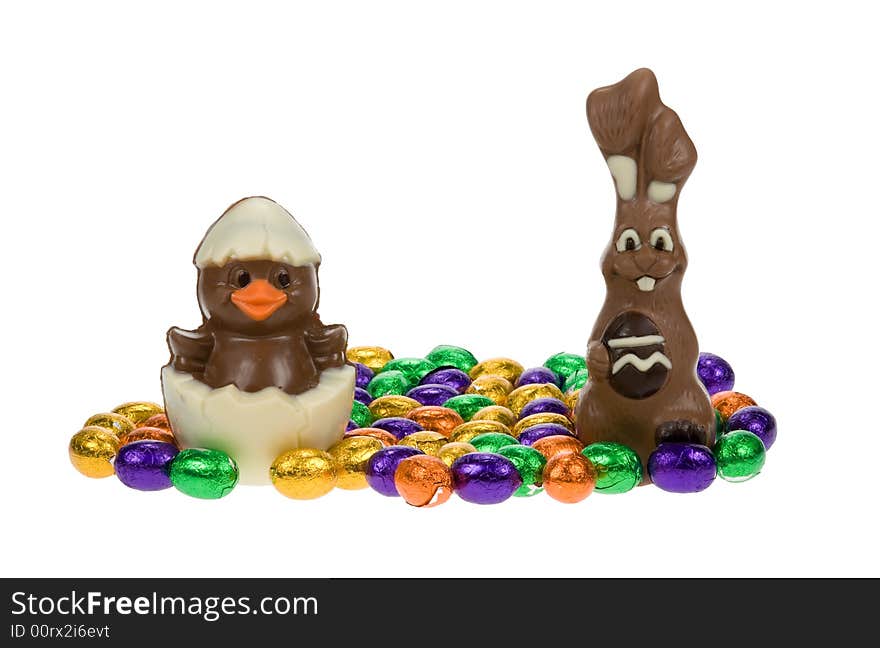 Cute Easter Bunny And Chick