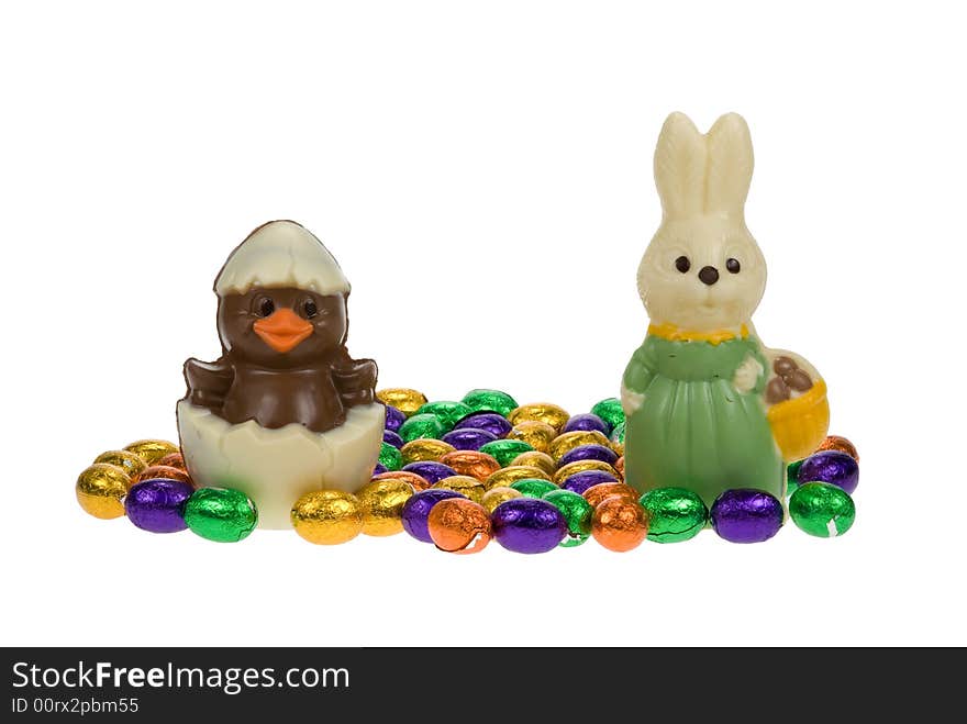 Cute Easter Bunny And Chick