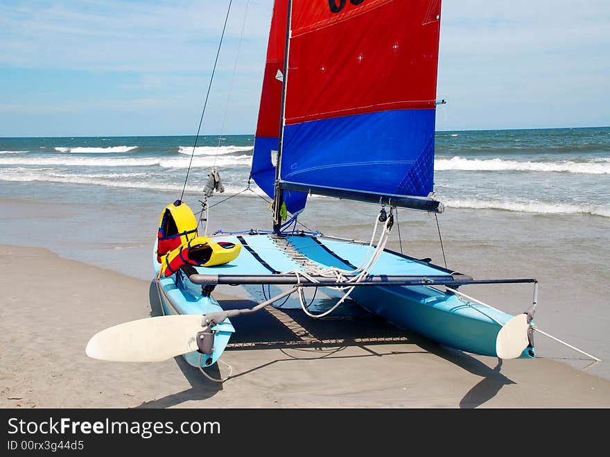 Catamaran on the beach