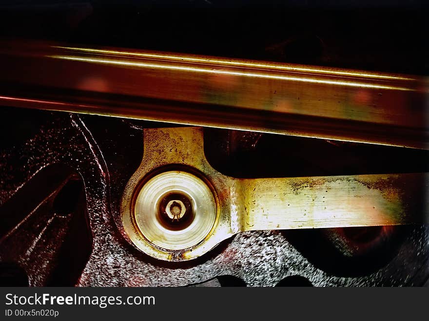 Abstract image of steam railway engine wheel. Abstract image of steam railway engine wheel