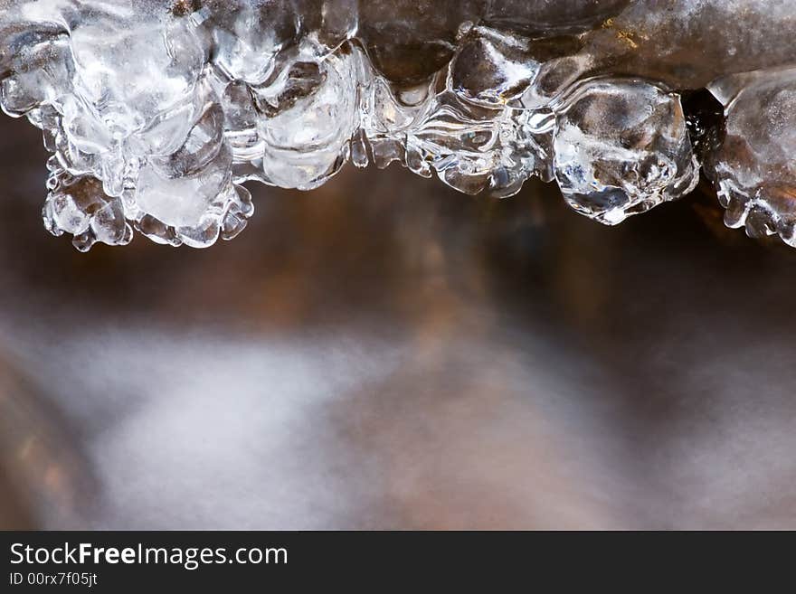 Winter Nature Detail with water and ice