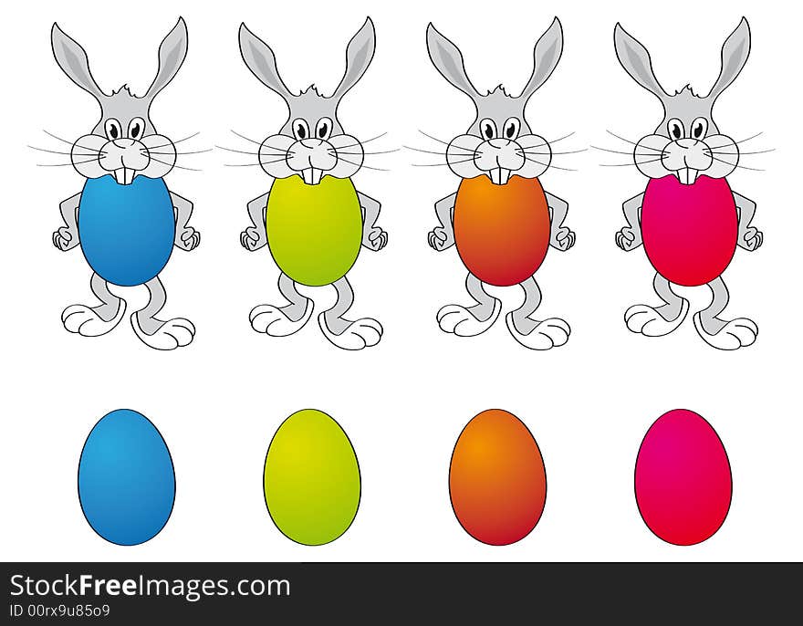 Easter Egg Bunny Background vector illustration