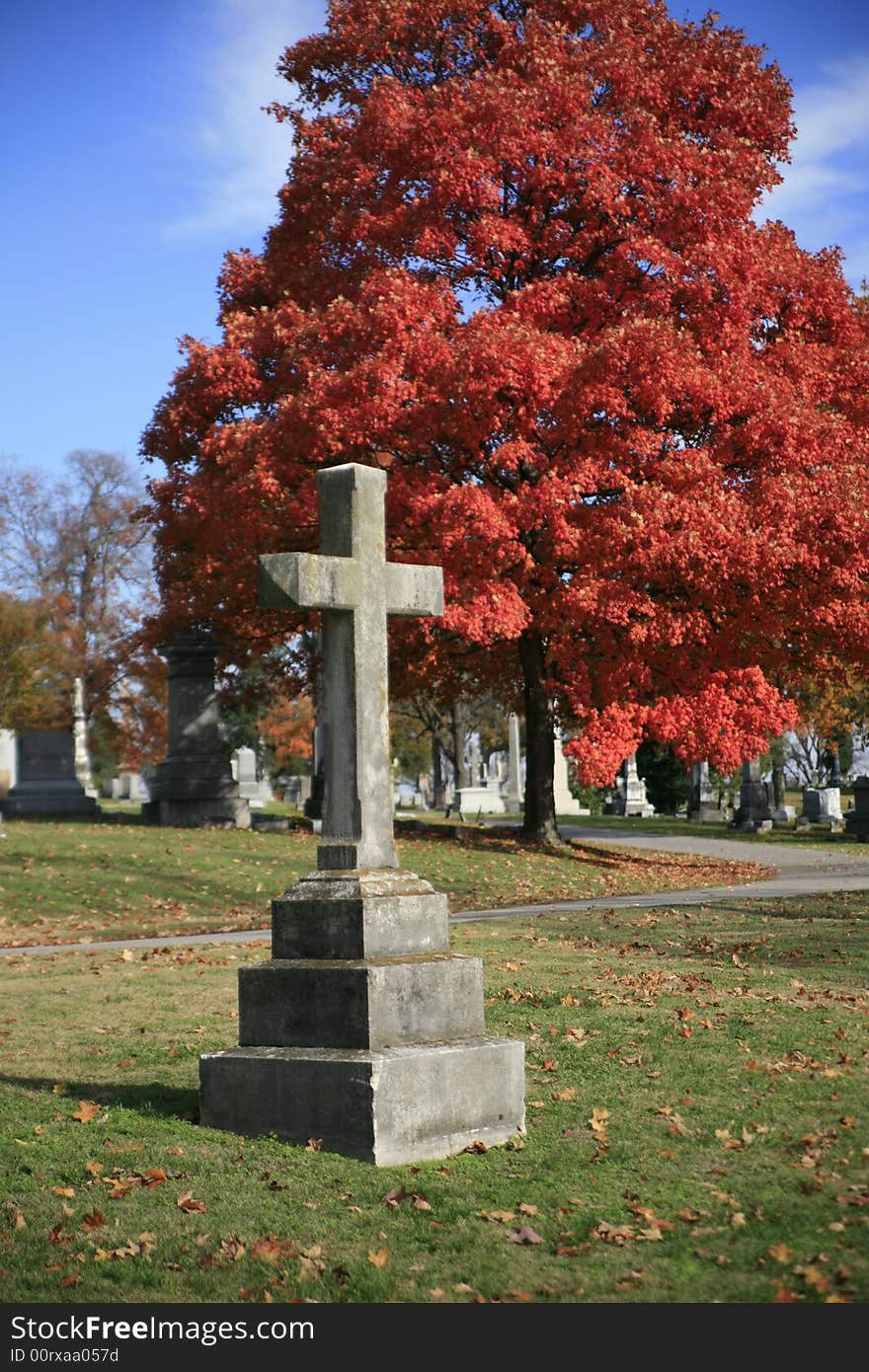 A local Nashville Cemetery in Mid Autumn. A local Nashville Cemetery in Mid Autumn