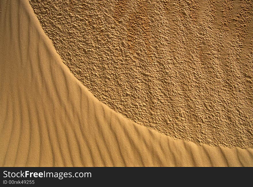 Texture of the sand of a desert dune. Texture of the sand of a desert dune.