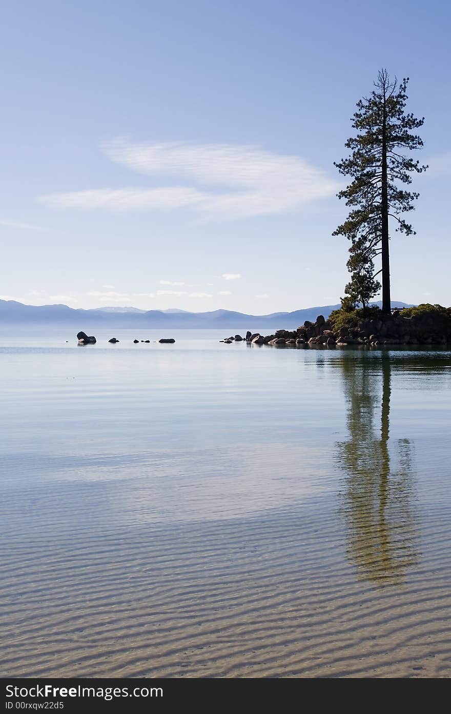 Lake Tahoe with clouds over it. Lake Tahoe with clouds over it