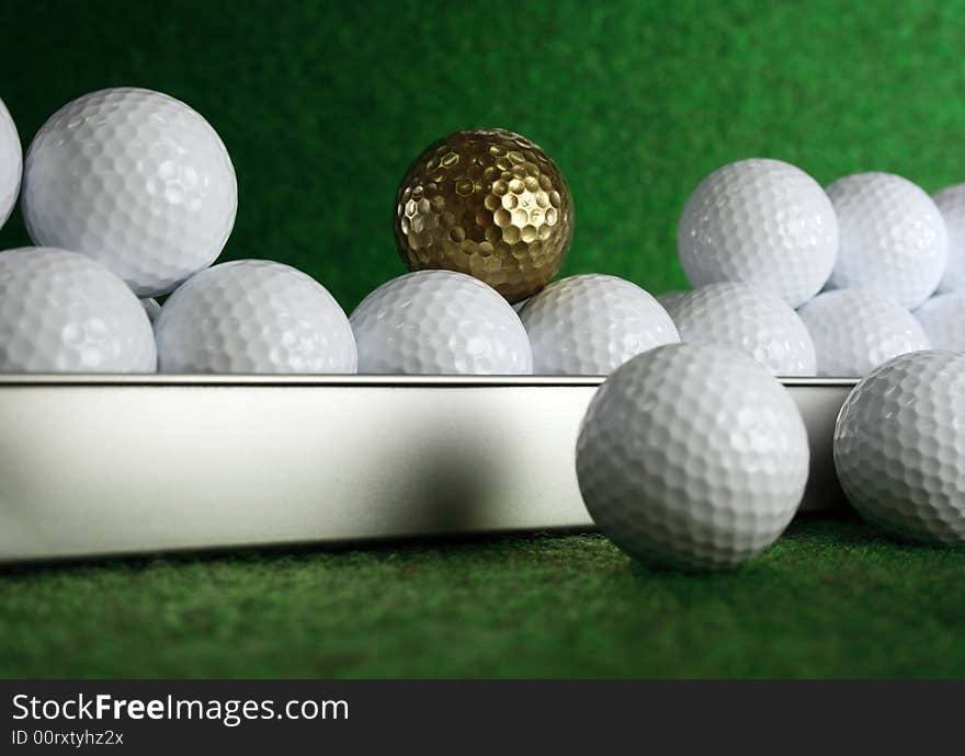 Golden golfball for the really great shots. Golden golfball for the really great shots