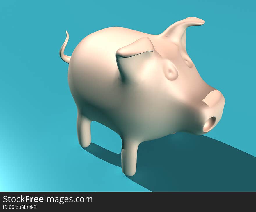 A ceramic, pig shaped, money box