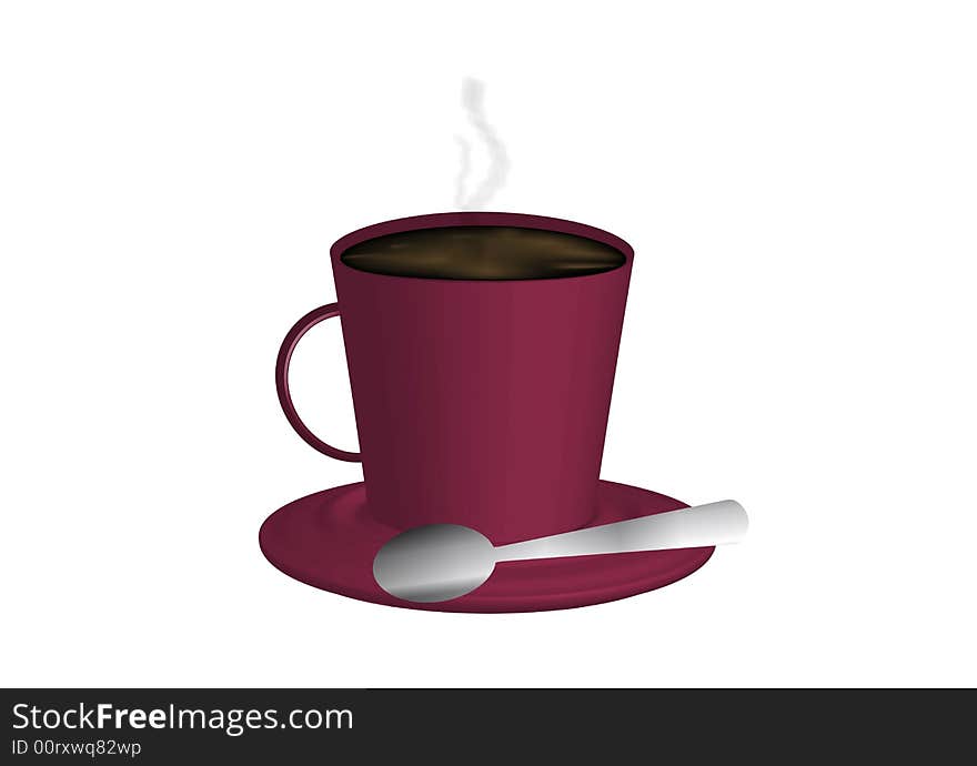 Illustration of espresso coffee on white background. Illustration of espresso coffee on white background