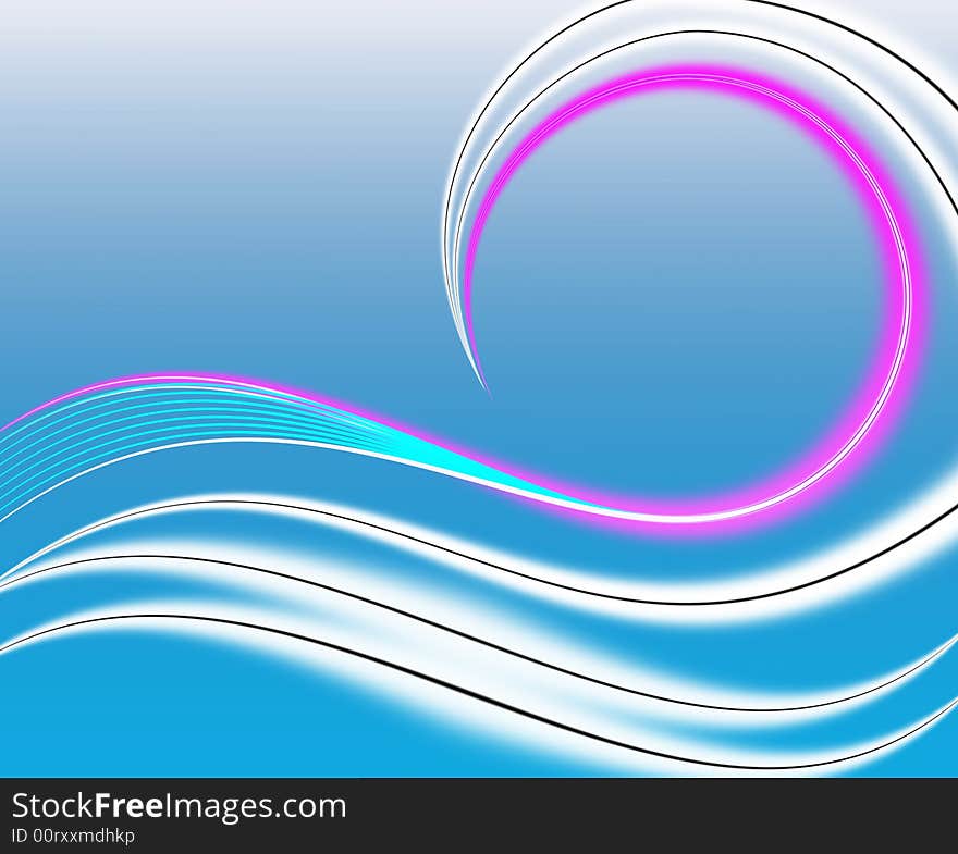 Abstract Wave Background Of A Digital Illustration. Abstract Wave Background Of A Digital Illustration