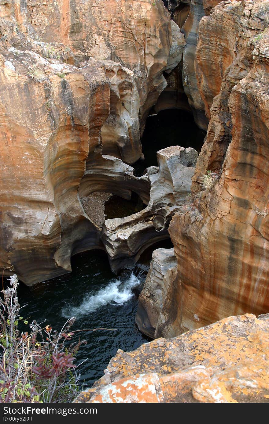 Bourke's Luck Potholes, unusual rock formations in the Blyde River Canyon (the third biggest canyon in the world)