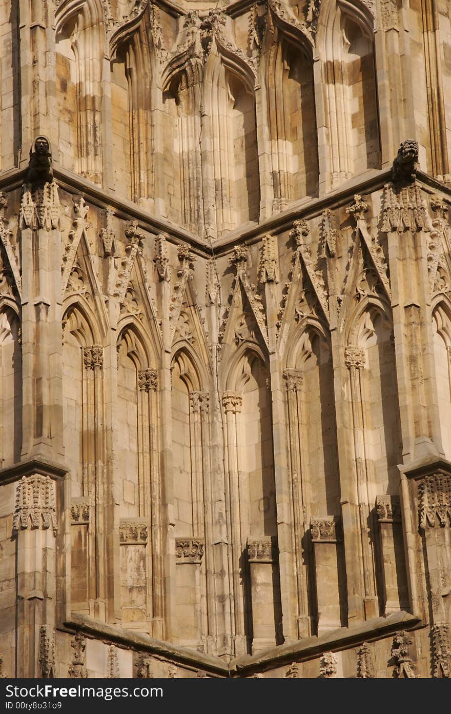 Pillars and columns of York Minster, York, England