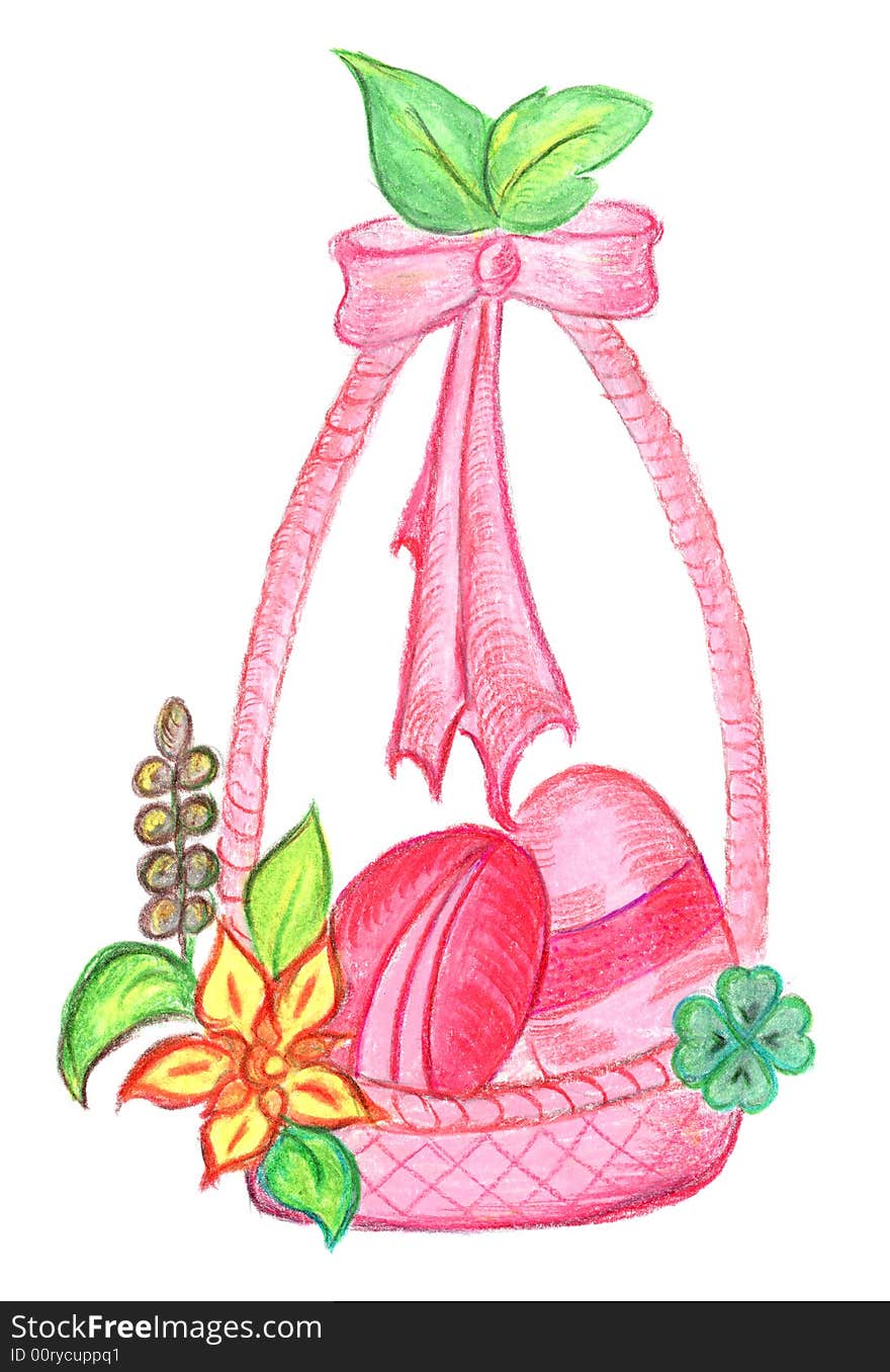 Basket with easter eggs