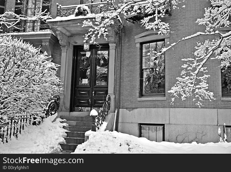 Stock image of a snowing winter at Boston, Massachusetts, USA. Stock image of a snowing winter at Boston, Massachusetts, USA