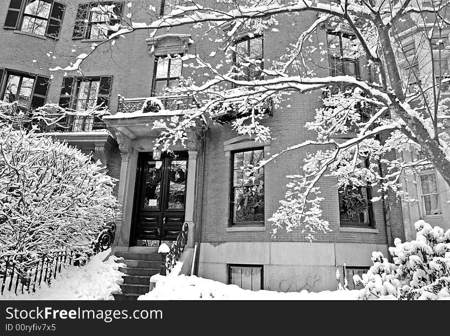 Stock image of a snowing winter at Boston, Massachusetts, USA. Stock image of a snowing winter at Boston, Massachusetts, USA