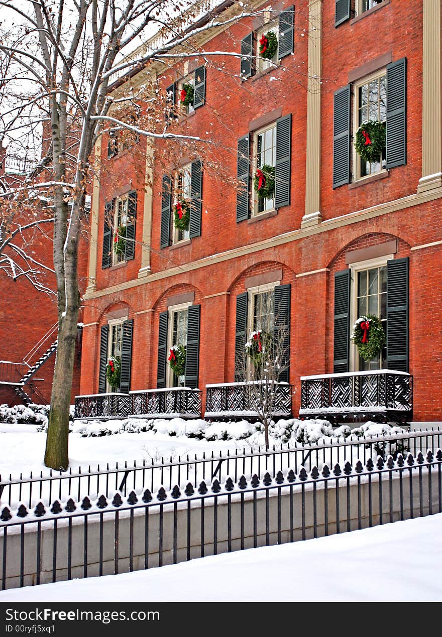 Stock image of a snowing winter at Boston, Massachusetts, USA. Stock image of a snowing winter at Boston, Massachusetts, USA