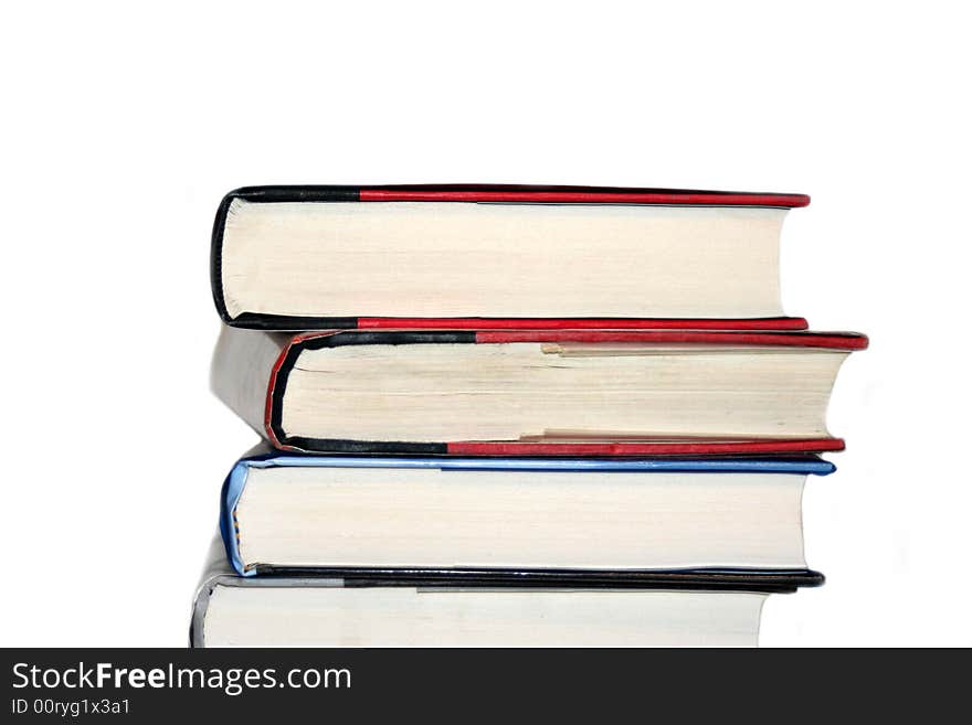 Stack of books isolated on white background