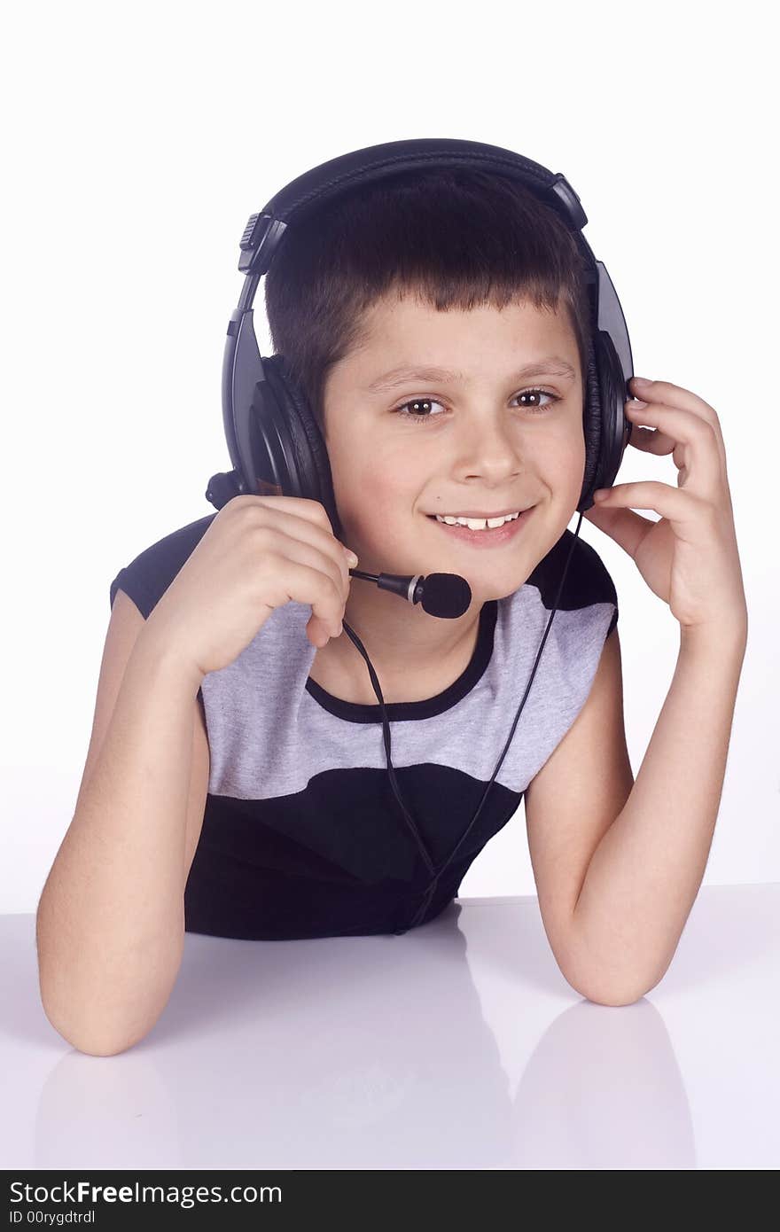 Young Boy And Headset