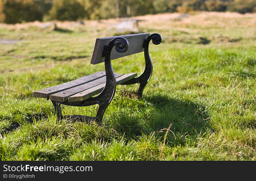 Cast iron bench all alone