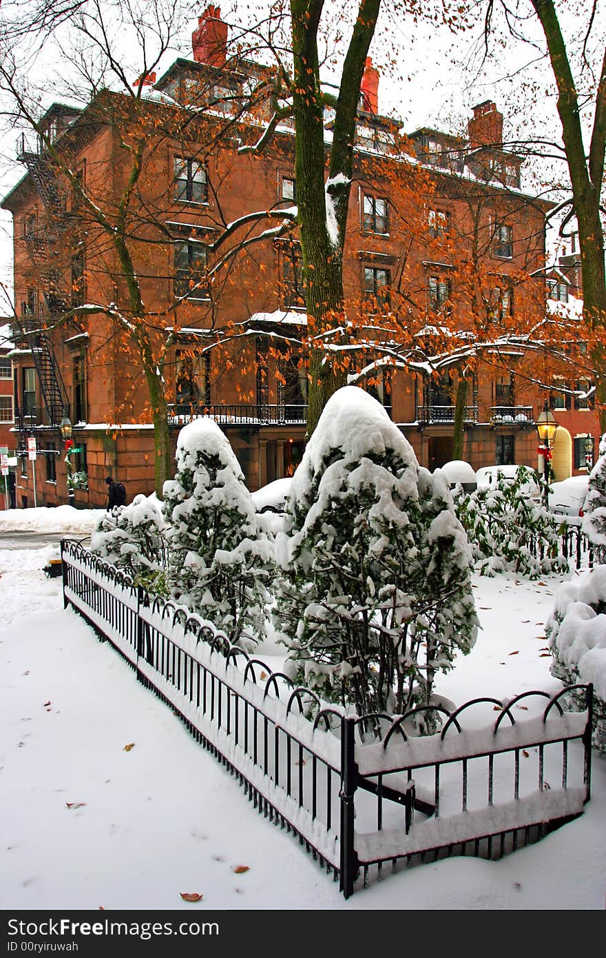 Stock image of a snowing winter at Boston, Massachusetts, USA. Stock image of a snowing winter at Boston, Massachusetts, USA