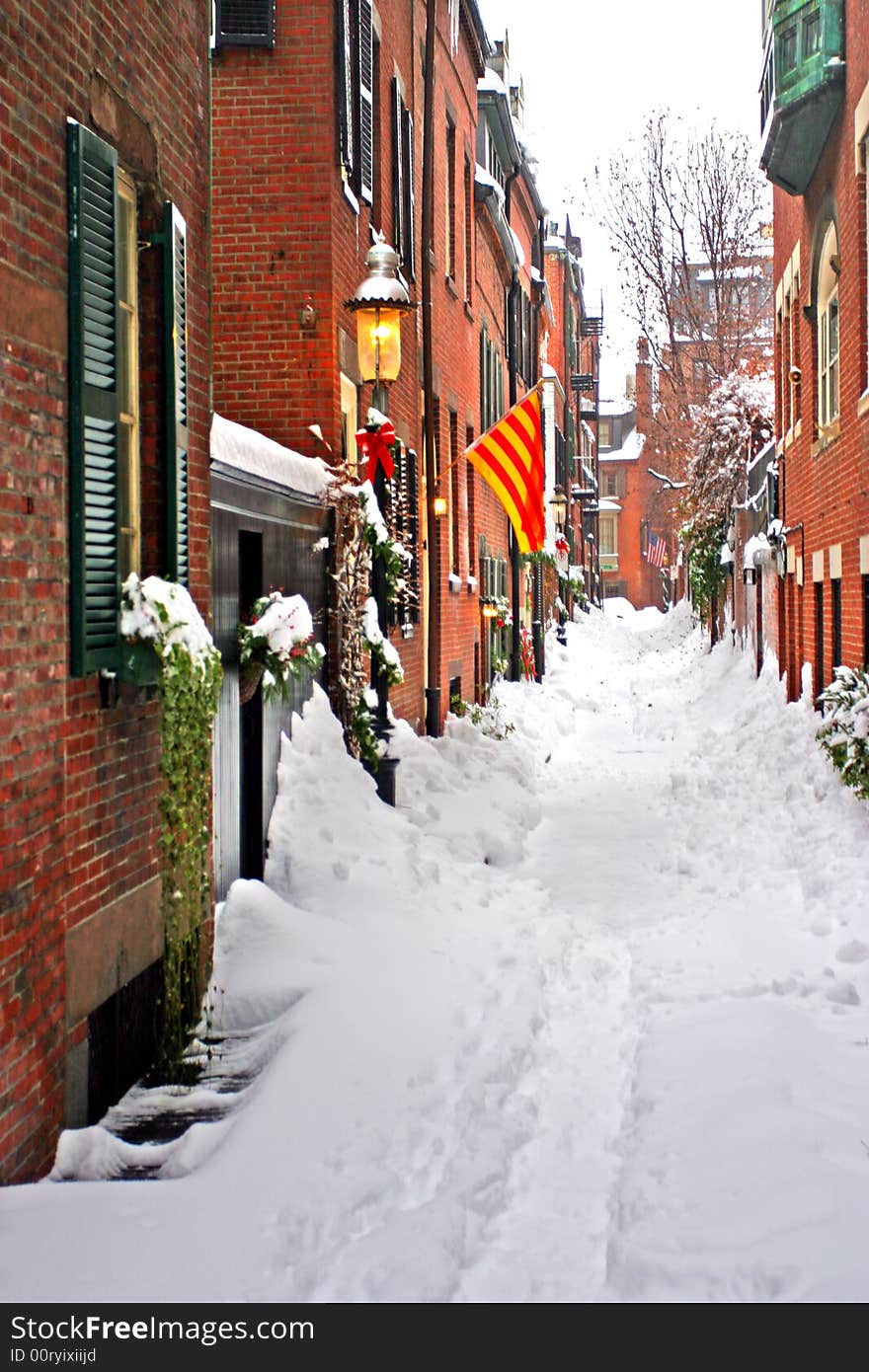 Stock image of a snowing winter at Boston, Massachusetts, USA. Stock image of a snowing winter at Boston, Massachusetts, USA