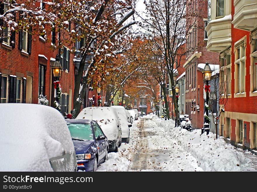 Stock image of a snowing winter at Boston, Massachusetts, USA. Stock image of a snowing winter at Boston, Massachusetts, USA