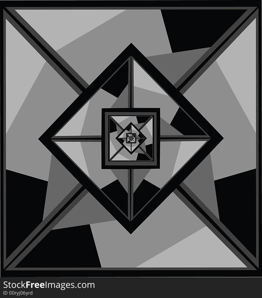 Black and white abstract ornament