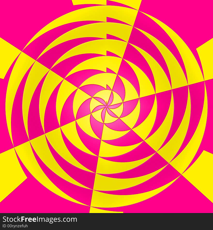 Pink and yellow radial abstract background