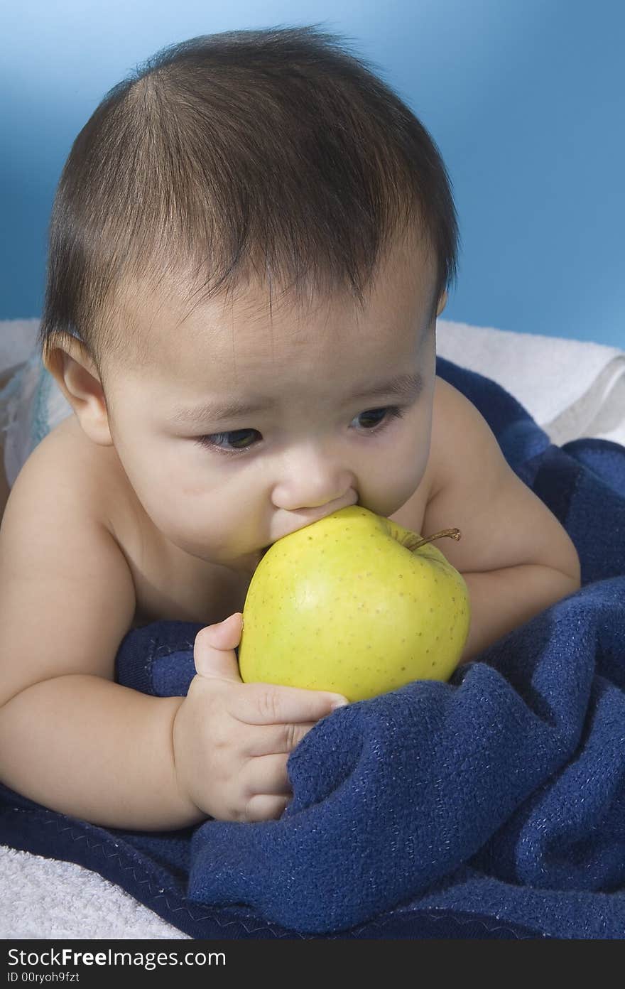 Baby with apple