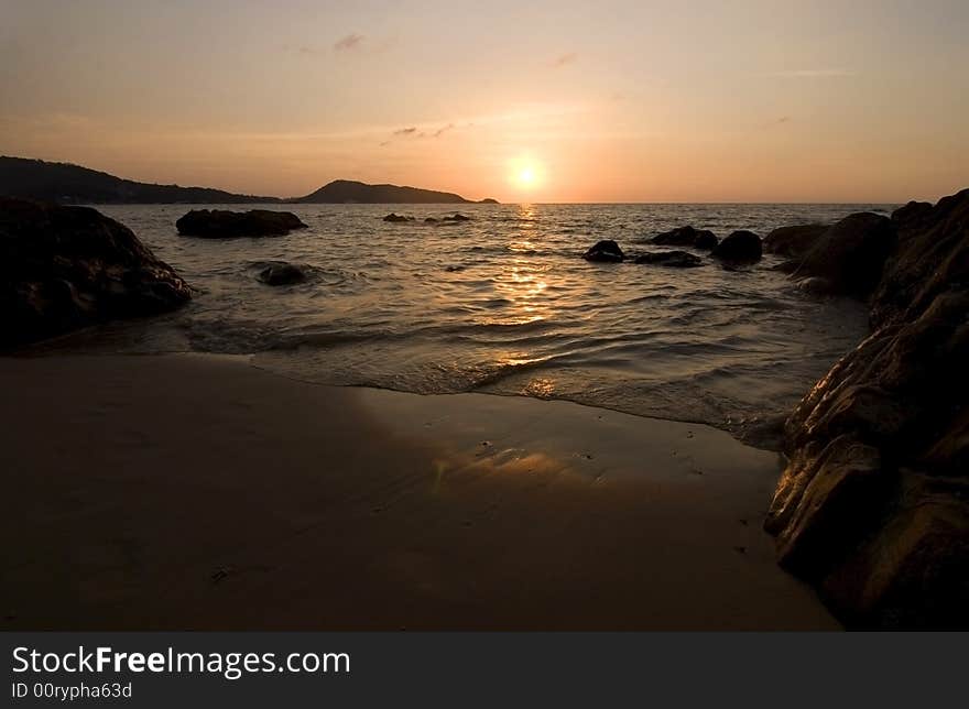 Sunset at ocean