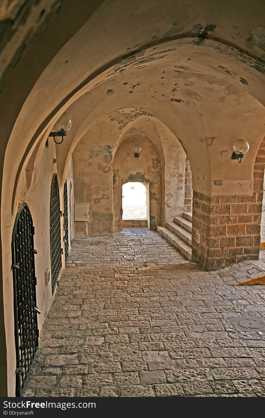 Ancient architecture an internal court yard of the old city of Jafo. Ancient architecture an internal court yard of the old city of Jafo