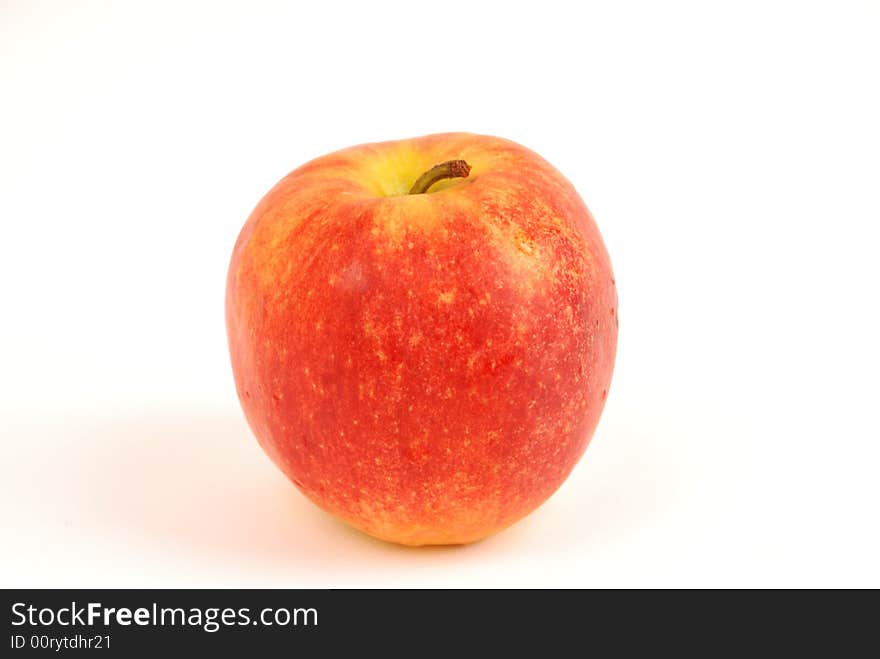 Red apple on a wight background