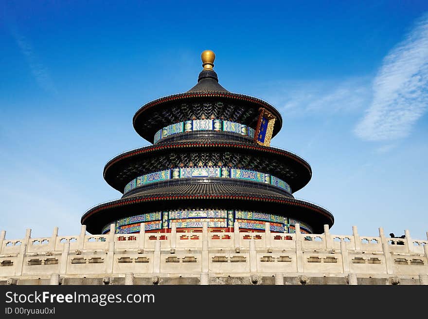 Temple of Heaven under blue sky