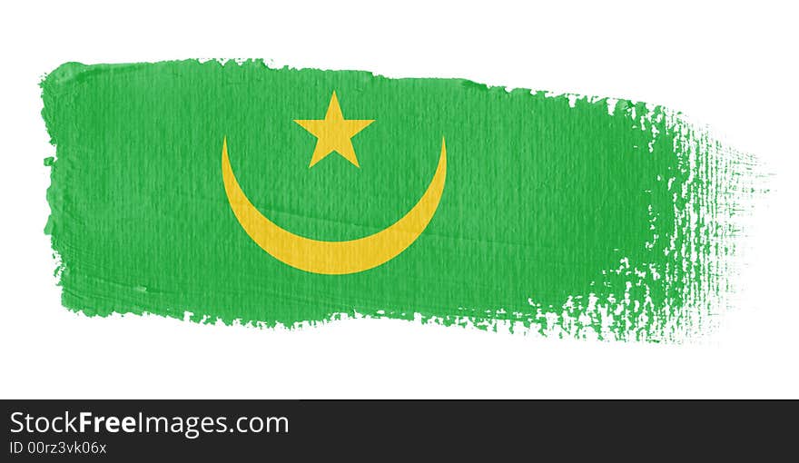 Brushstroke Flag Mauritania