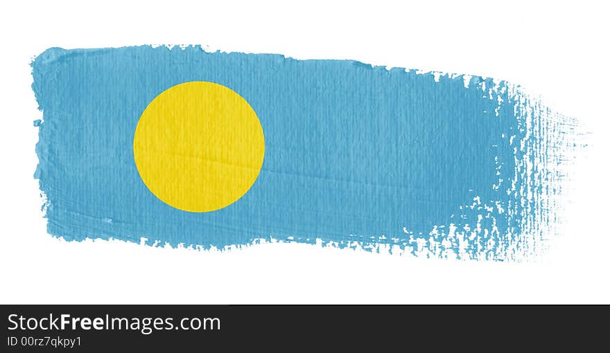 Brushstroke Flag Palau