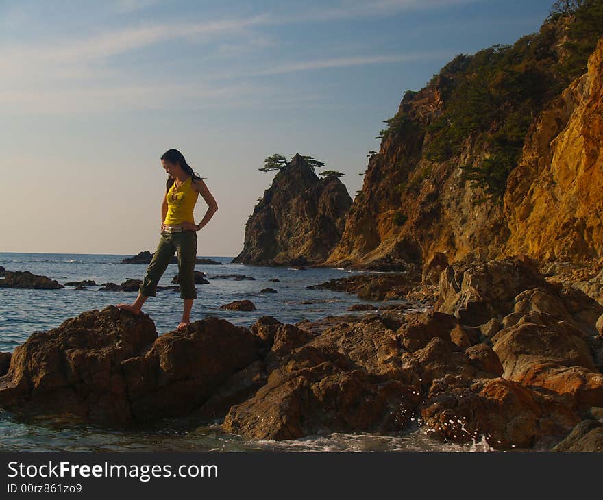 Cliff beach in Izu peninsula, Japan. Cliff beach in Izu peninsula, Japan.