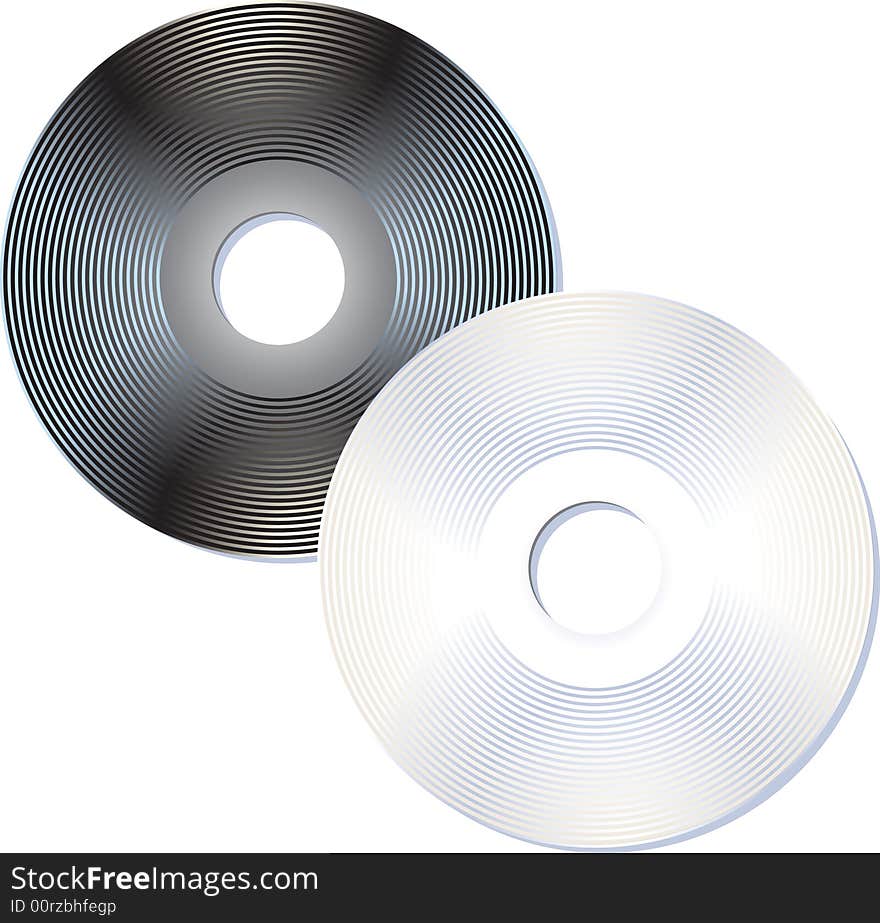 Compact Disks Black And White