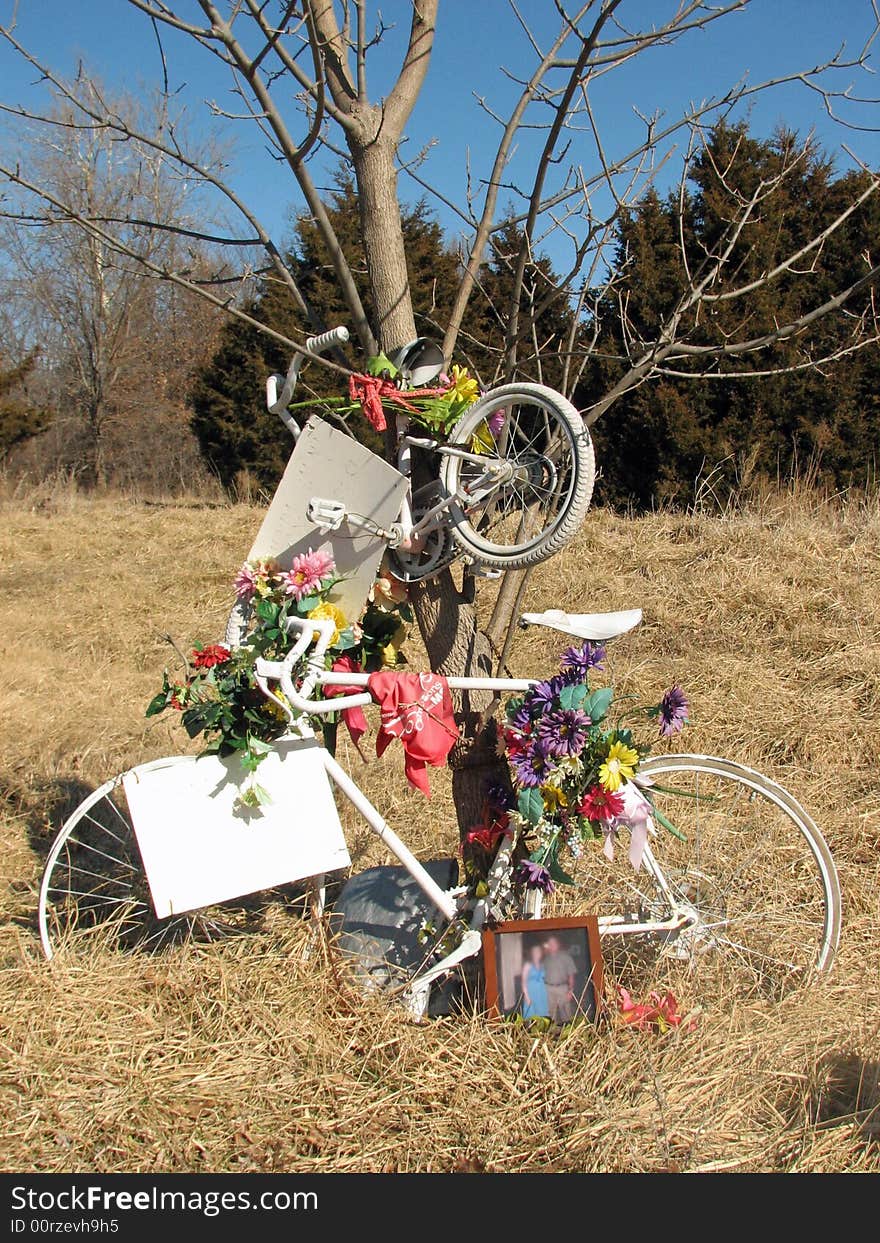 A memorial to those who passed while riding bicycles. A memorial to those who passed while riding bicycles.