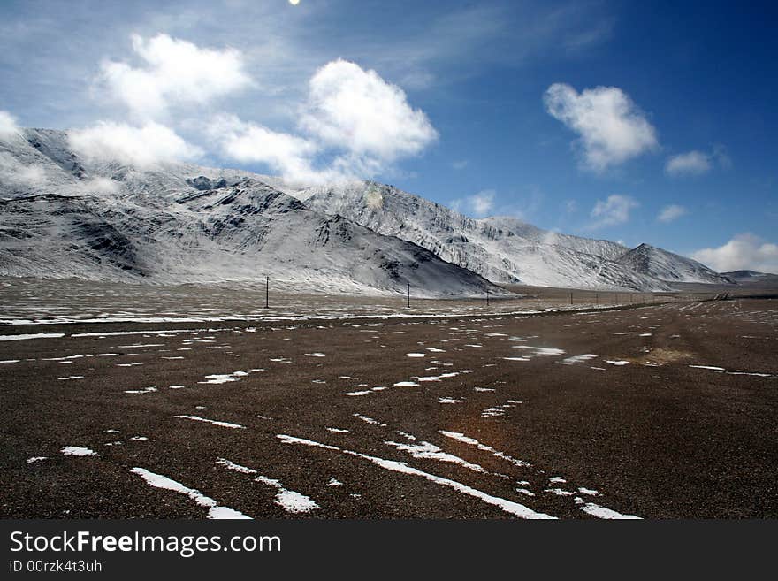 Road of highland  pamirs