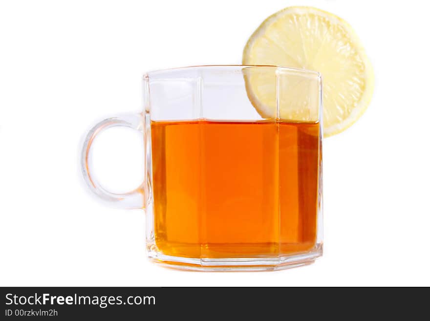 A cup of tea isolated on white