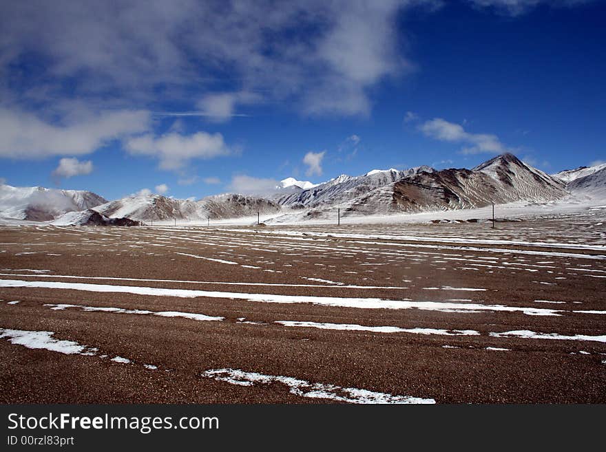 Wild scene of highland moutain pamirs tibet