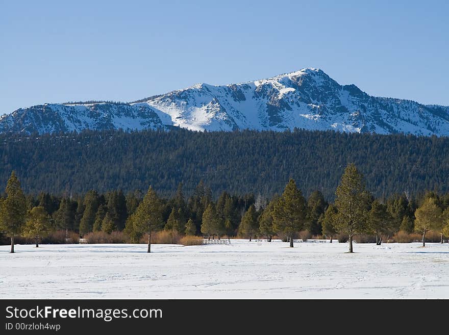 Snowy mountains near Lake Tahoe