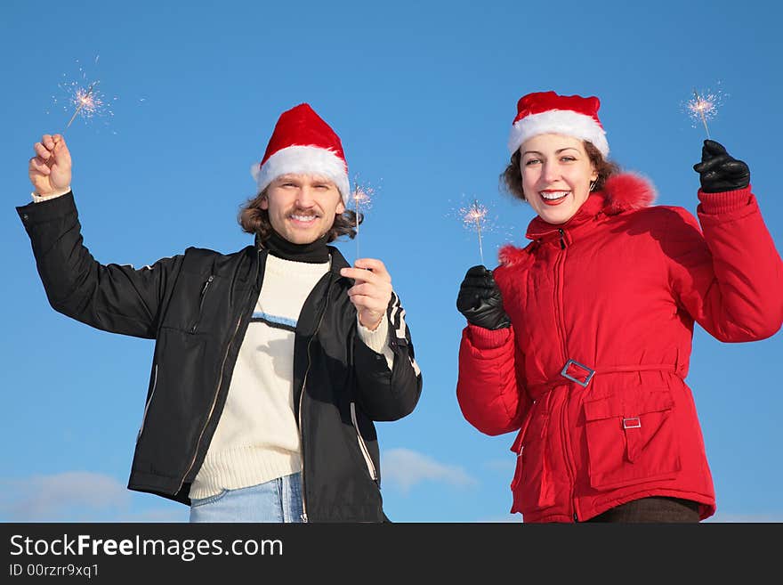 Couple With Sparklers