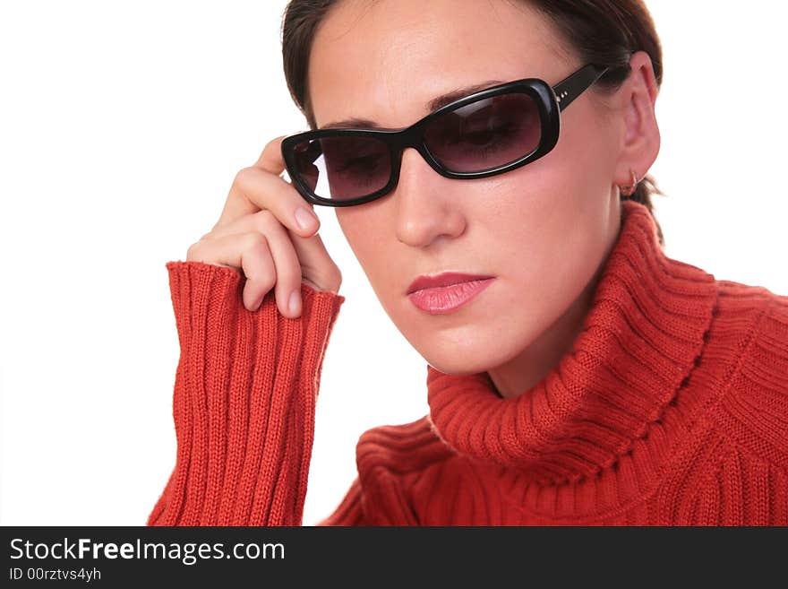 Young woman in dark glasses