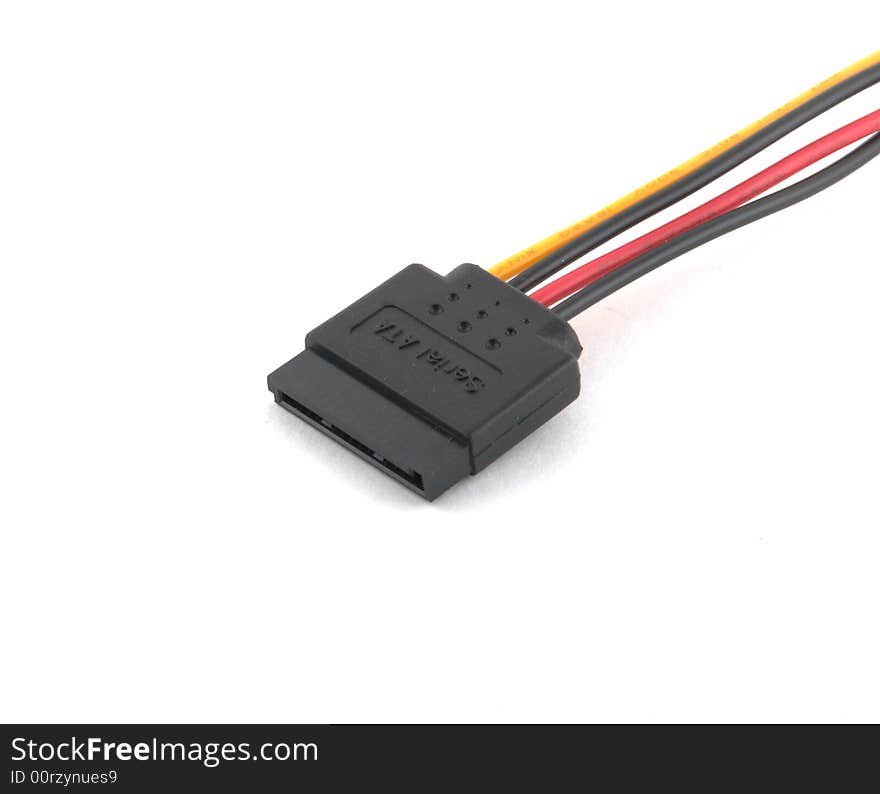 S-ATA Power cord in white background