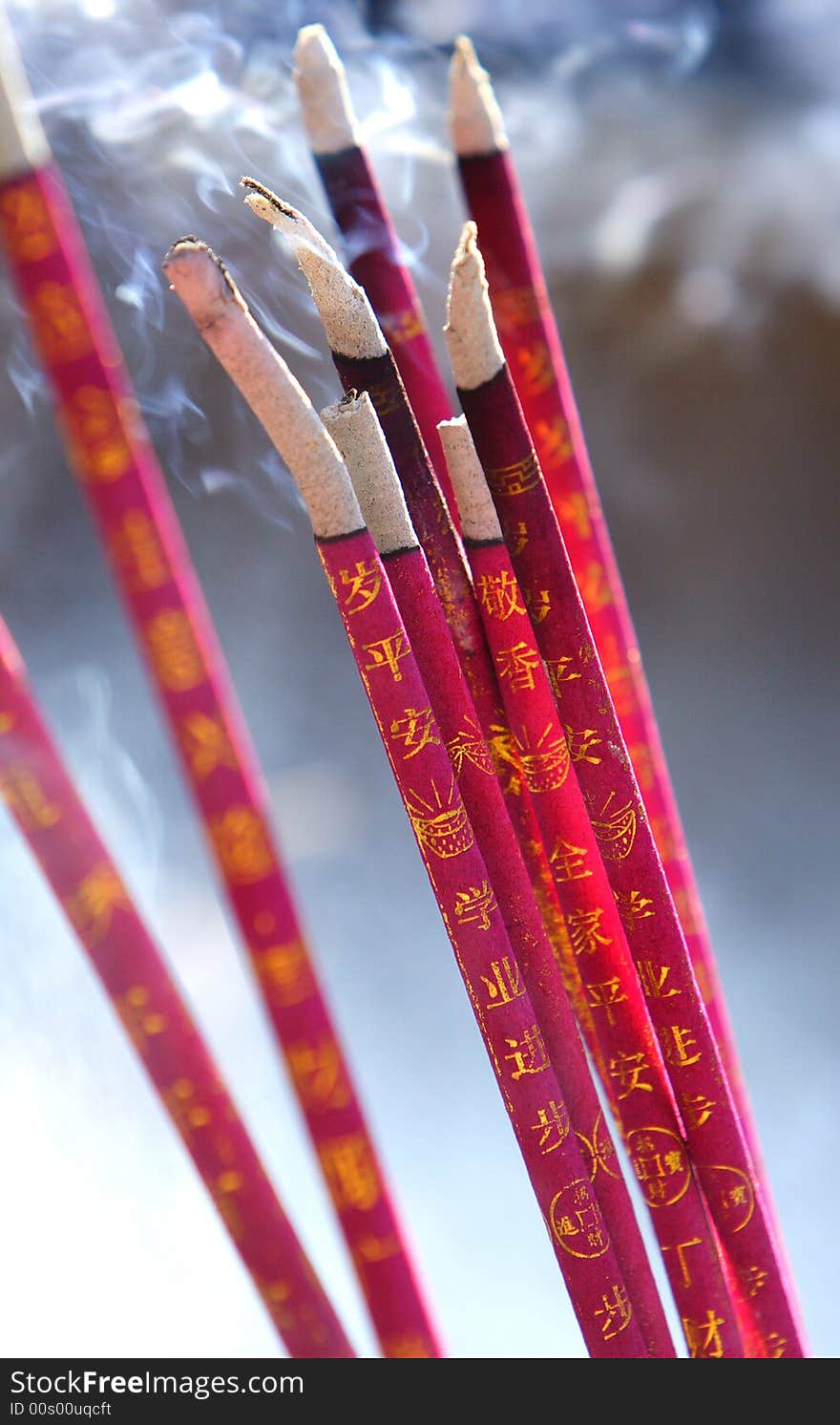 The incense in the temple